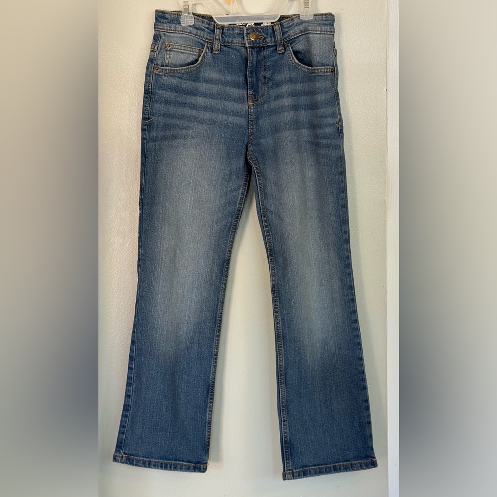 Cat & Jack Blue Denim Jeans Boy’s 12 Bootcut Medium Wash Stretch NEW NWOT